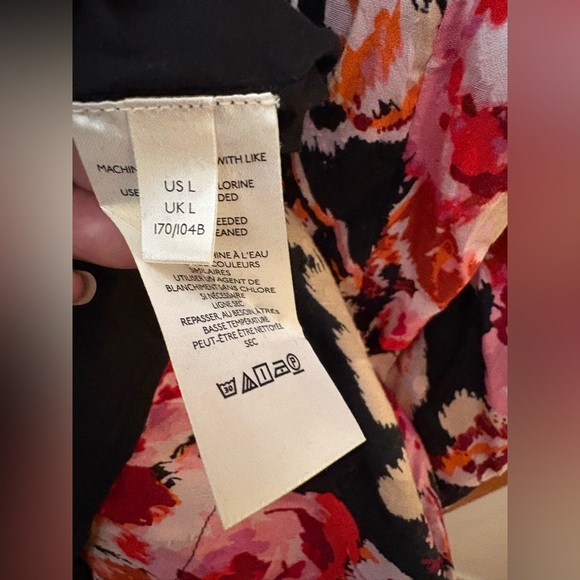 Anthropologie Black and Pink Floral sweetheart neckline Maxi Dress L - Picture 10 of 16